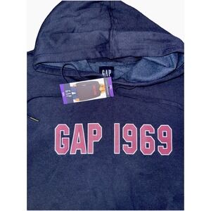 Gap Hoodie Unisex XXL Navy / Maroon Logo 1969 NWT Pocket Sweatshirt Fleece